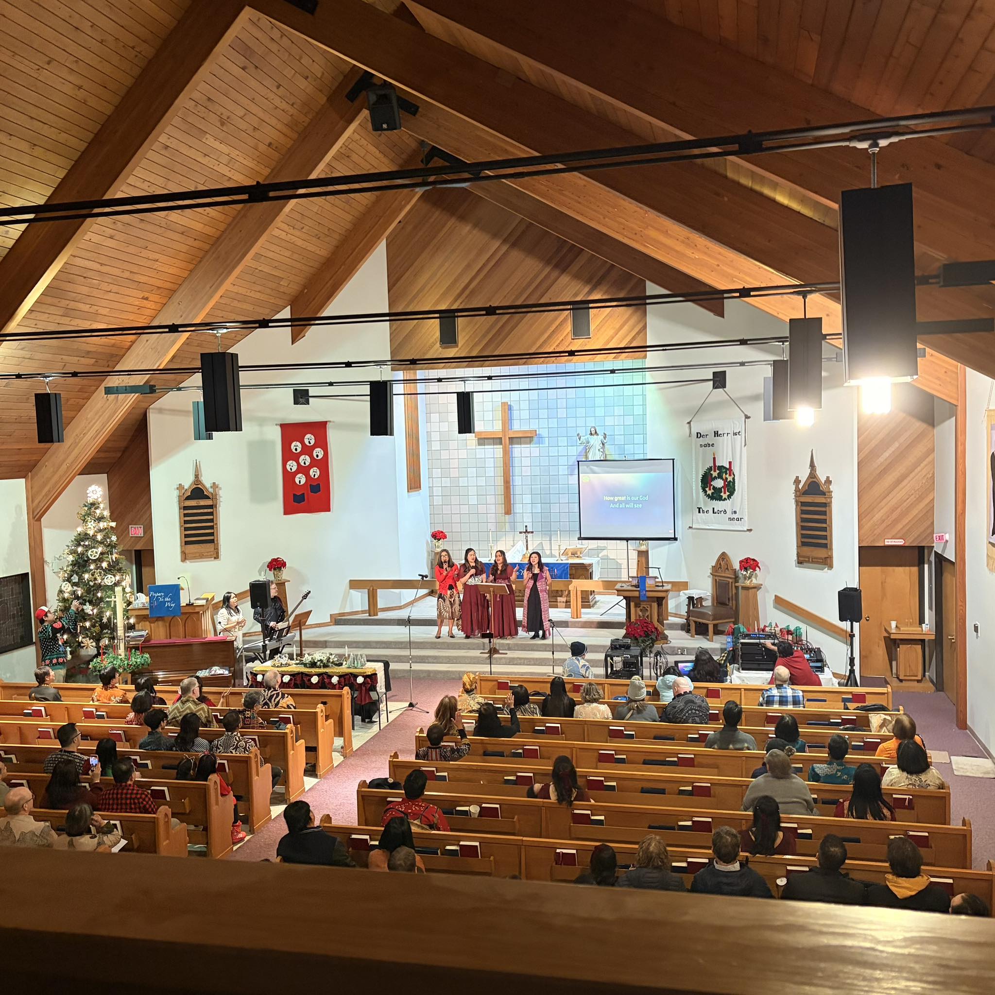 Worship service at St. John's Church Woodstock